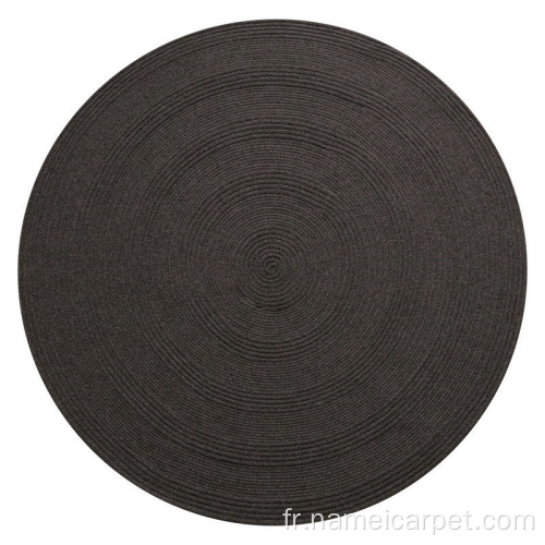 Tapis de tapis noirs en laine ronde